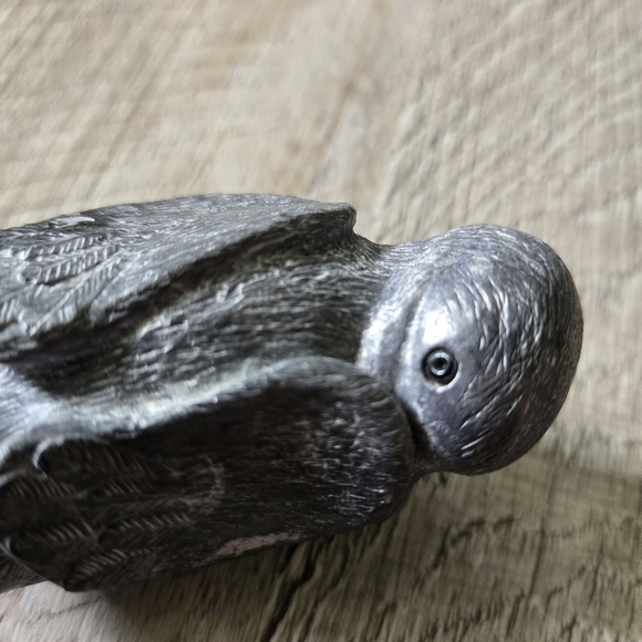 Carved Stone Duckling Figure Gray Natural Elegant Home Decor Duck Neutral Decor - Picture 5 of 6